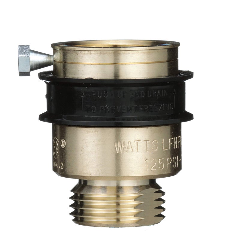 Watts LF8 3/4" Lead-Free Brass Hose Connection Vacuum Breaker Backflow Preventer, Manual Drain, Break Away Screw, Rubber Diaphragm & Disc, Indoor/Outdoor, Maximum Pressure 125 psi - Image 4